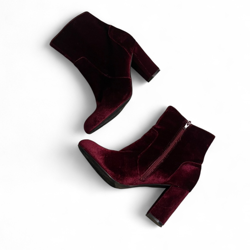 Madden Girl Burgundy Velvet Heeled Boots